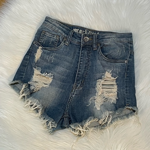 Machine Jeans Women High Waisted Shorts Denim Size S - Picture 1 of 9